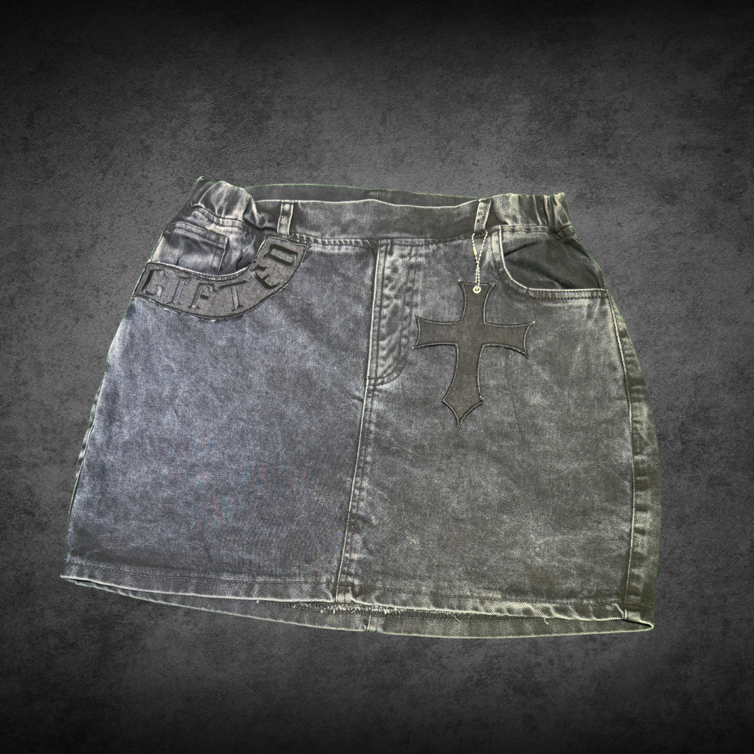 GIFTED GIRLS DENIM SKIRT - BLACK WASH