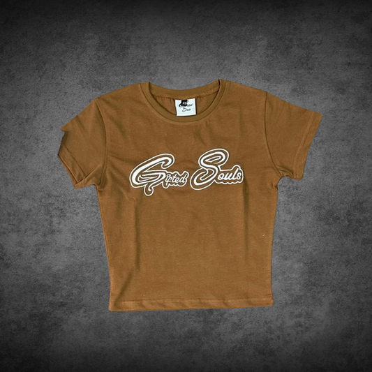 Gifted Girls Crop Tee Tan