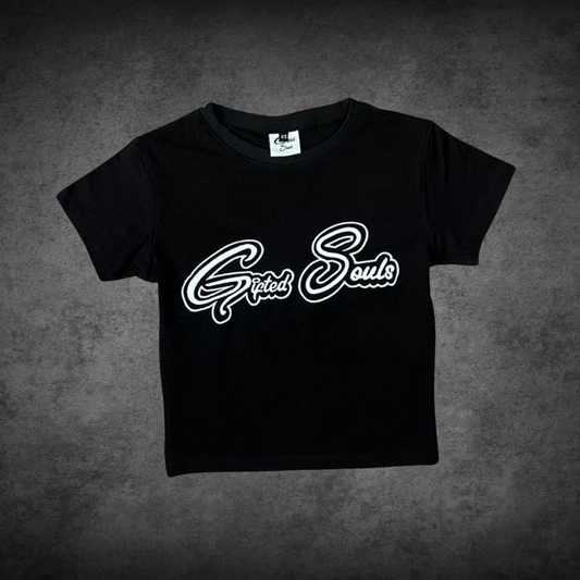 Gifted Girl Crop Tee Black